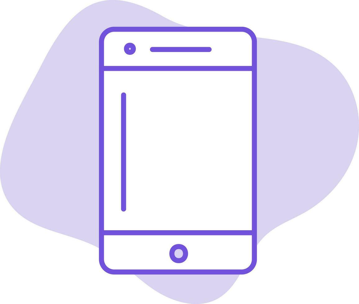 Smartphone Symbol auf lila Hintergrund. vektor