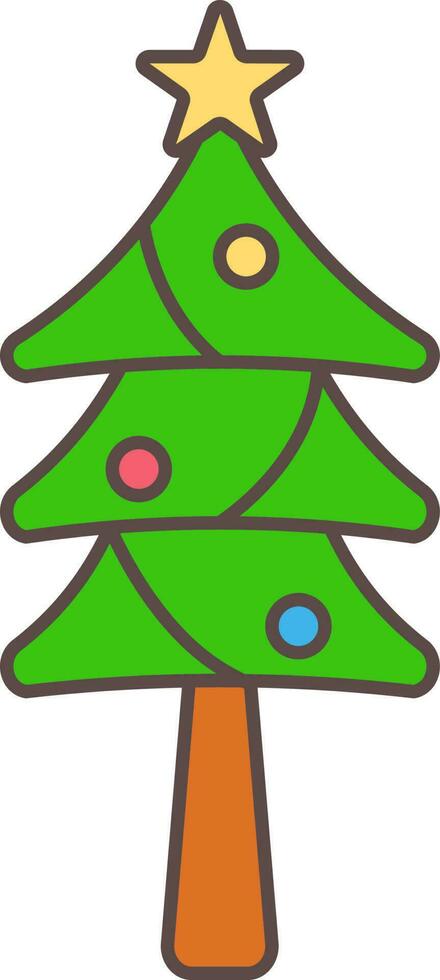 dekoriert Weihnachten Baum bunt Symbol im eben Stil. vektor