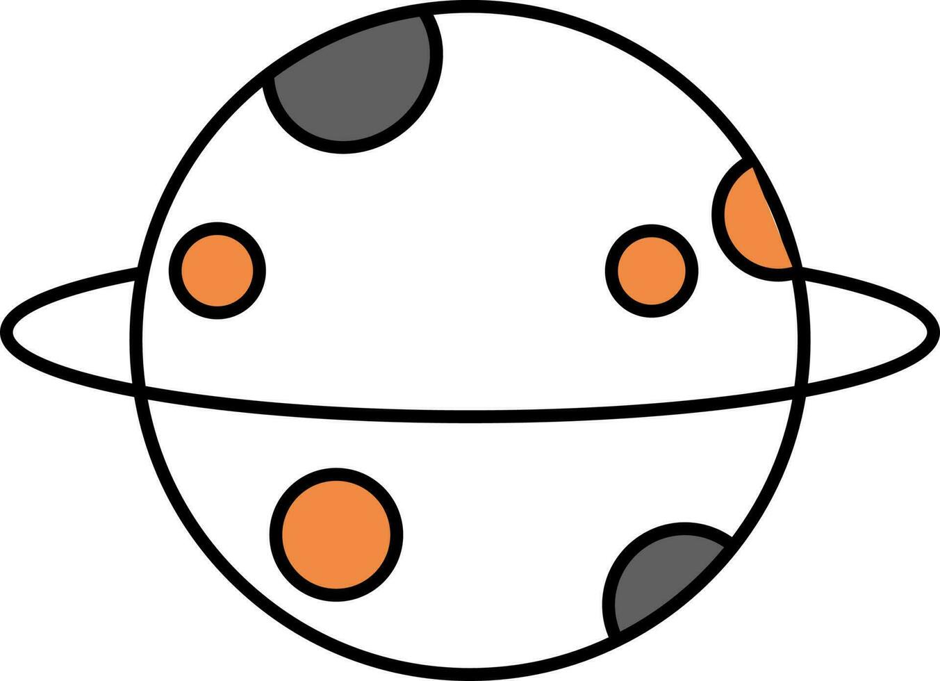 Weiß Farbe Saturn Symbol im eben Stil. vektor
