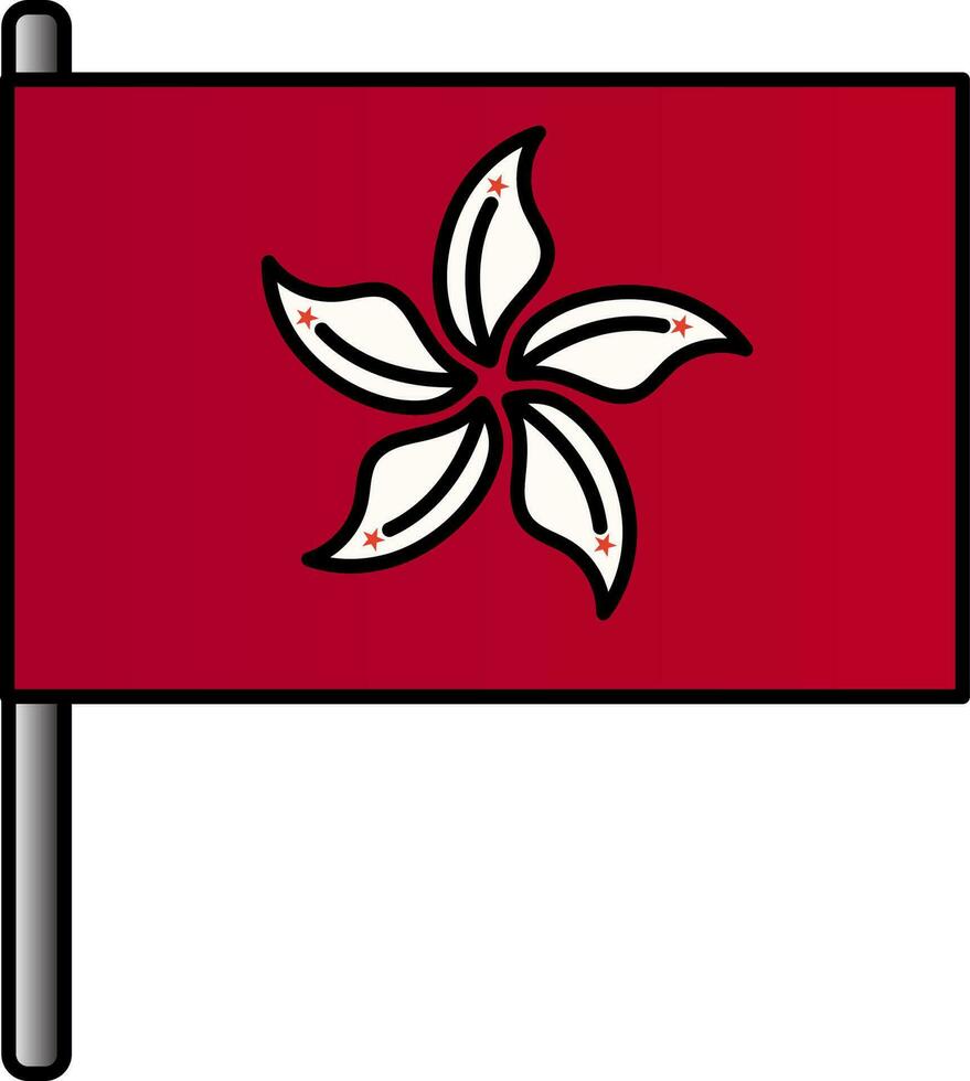 Hong kong Flagge Symbol im eben Stil. vektor