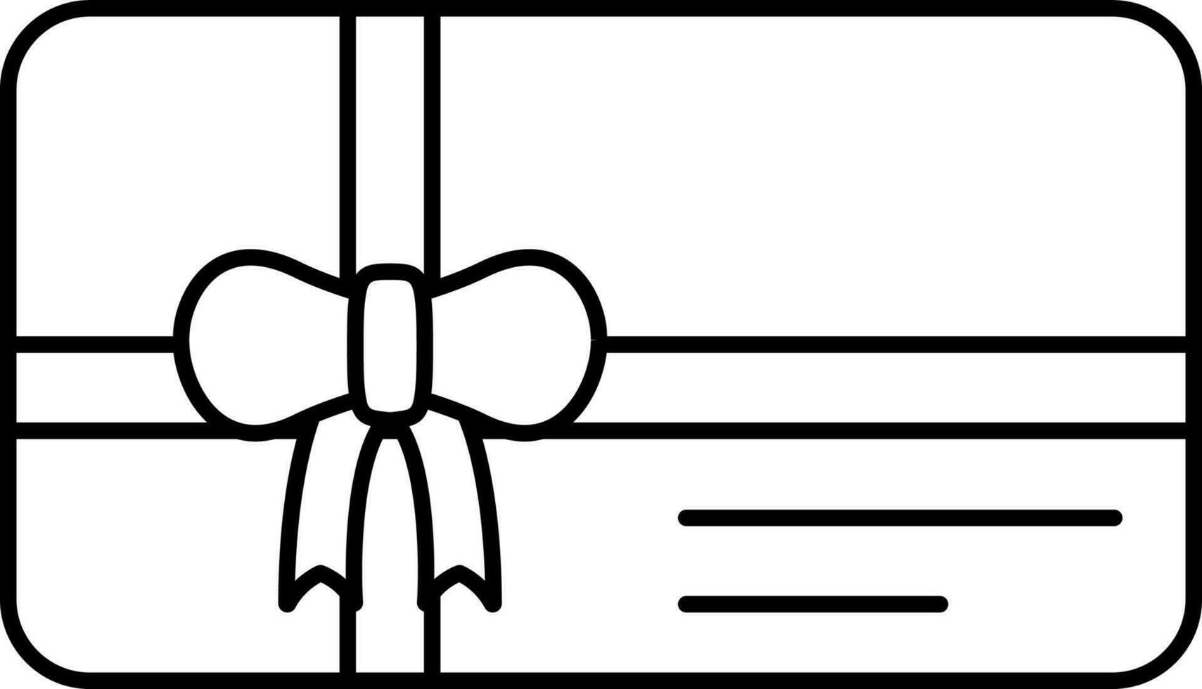 Geschenk Coupon oder Karte Symbol im schwarz dünn Linie Kunst. vektor