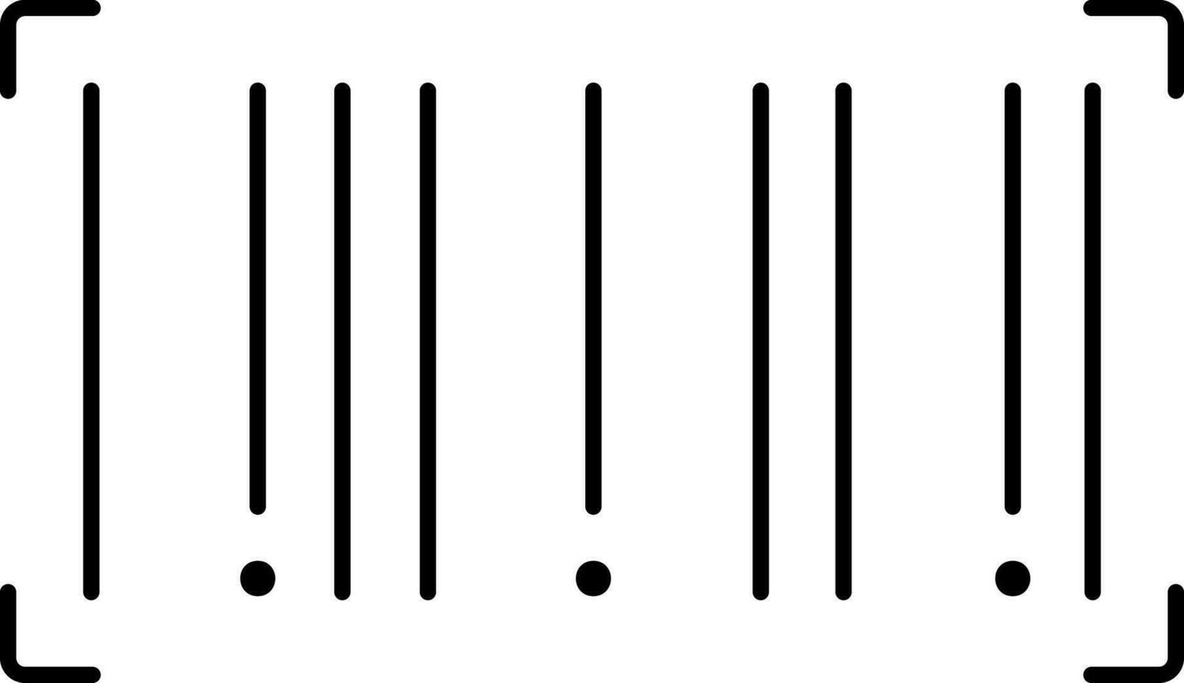 schwarz Gliederung Bar Code Symbol oder Symbol. vektor