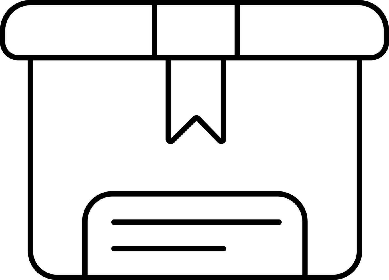 Lieferung Box eben Symbol im schwarz dünn Linie Kunst. vektor