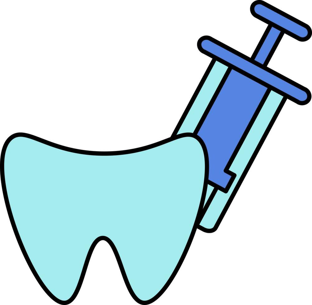 Dental Anästhesie Symbol im Blau Farbe. vektor