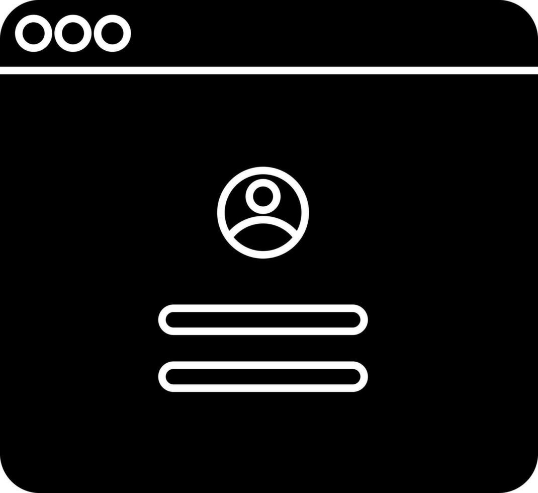 online Benutzer Anmeldung Symbol im schwarz und Weiß Farbe. vektor