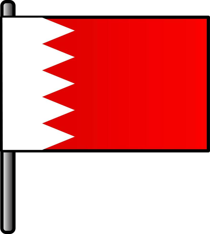 Bahrain Flagge Symbol im eben Stil. vektor