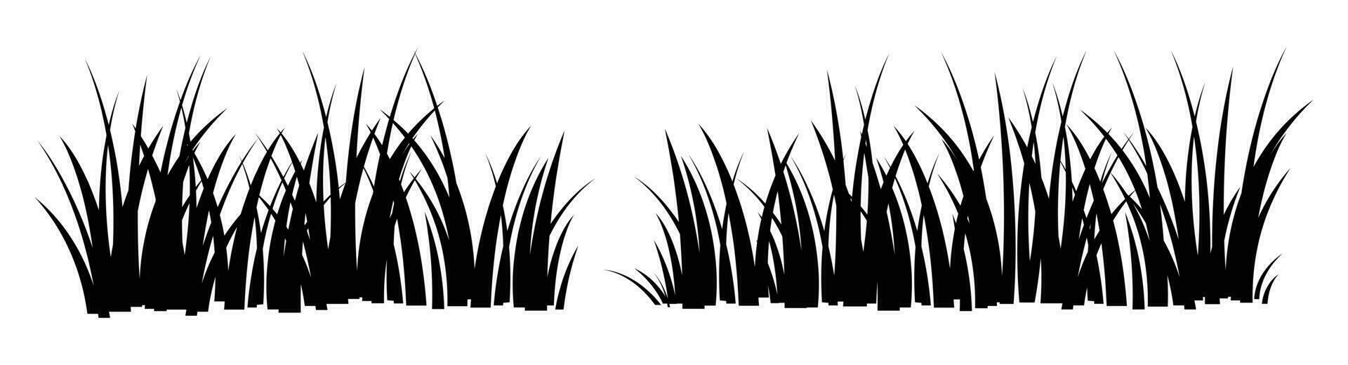 tecknad serie silhuett gräs löv samling vektor illustration isolerat på vit