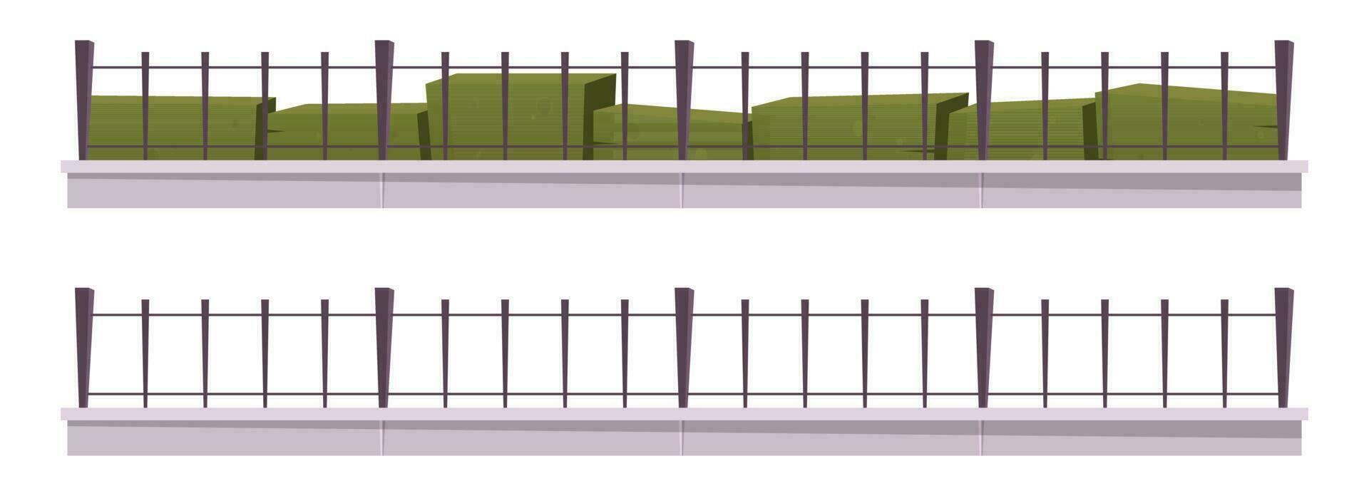 Karikatur Metall Zaun Sammlung Vektor Illustration isoliert auf Weiß