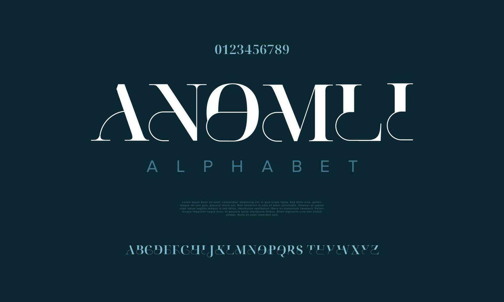 anomli abstrakt Digital Technologie Logo Schriftart Alphabet. minimal modern städtisch Schriftarten zum Logo, Marke usw. Typografie Schrift Großbuchstaben Kleinbuchstaben und Nummer. Vektor Illustration