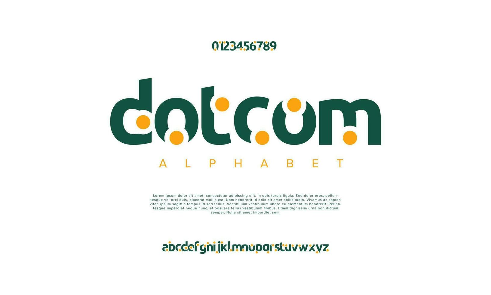 dotcom abstrakt digital teknologi logotyp font alfabet. minimal modern urban typsnitt för logotyp, varumärke etc. typografi typsnitt versal små bokstäver och siffra. vektor illustration