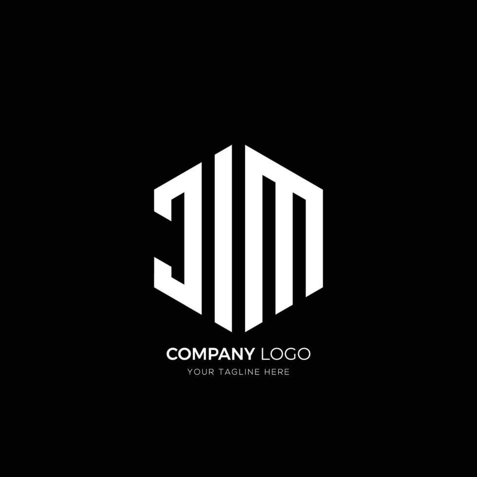 jim brev logotyp design polygon monogram ikon vektor mall