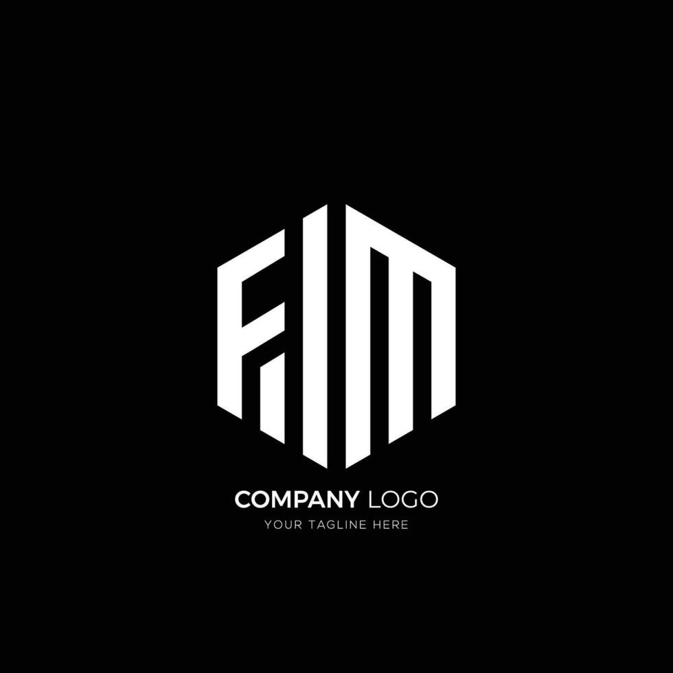 fim Brief Logo Design Polygon Monogramm Symbol Vektor Vorlage