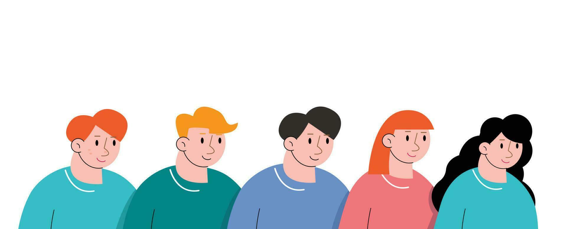 grupp av människor avatar tecknad serie vektor illustration