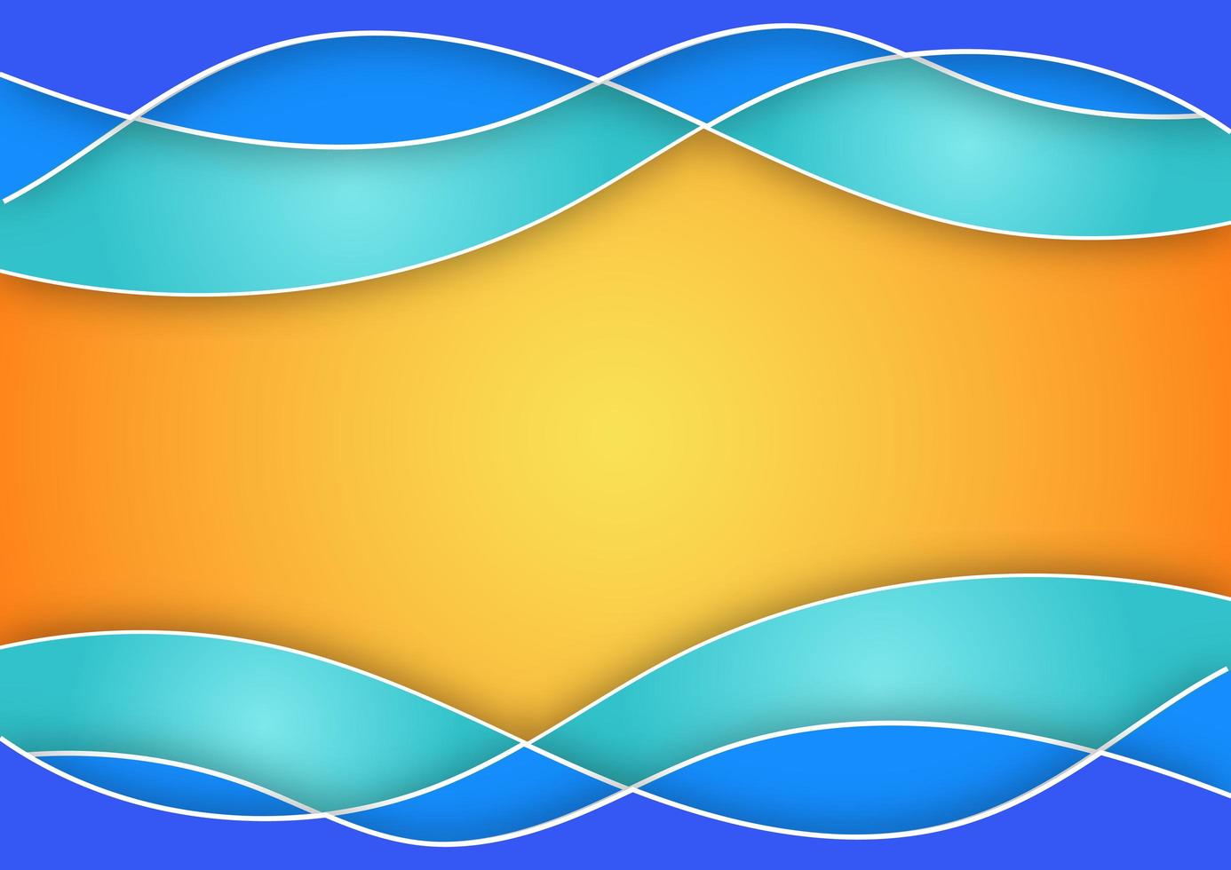 abstrakte blaue Welle auf orange Gradientenhintergrund Sommerhintergrundkonzept vektor
