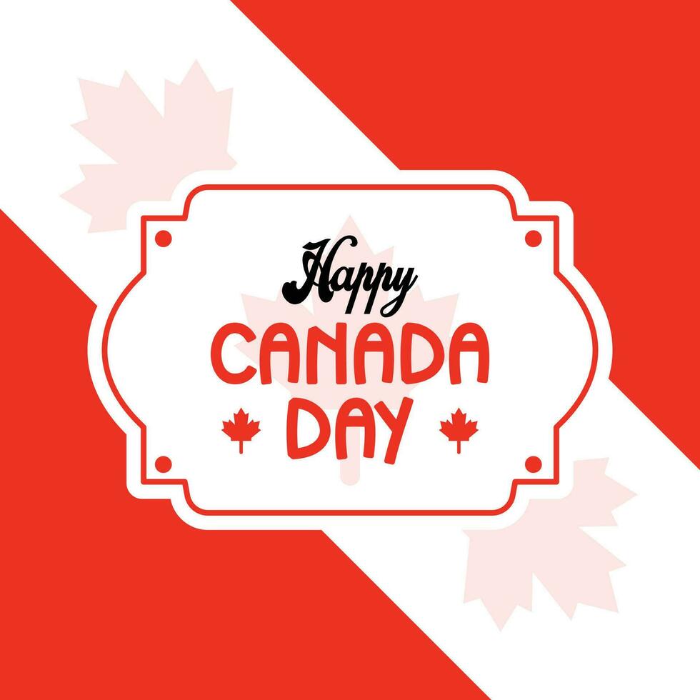 Lycklig kanada oberoende dag Semester kort vektor
