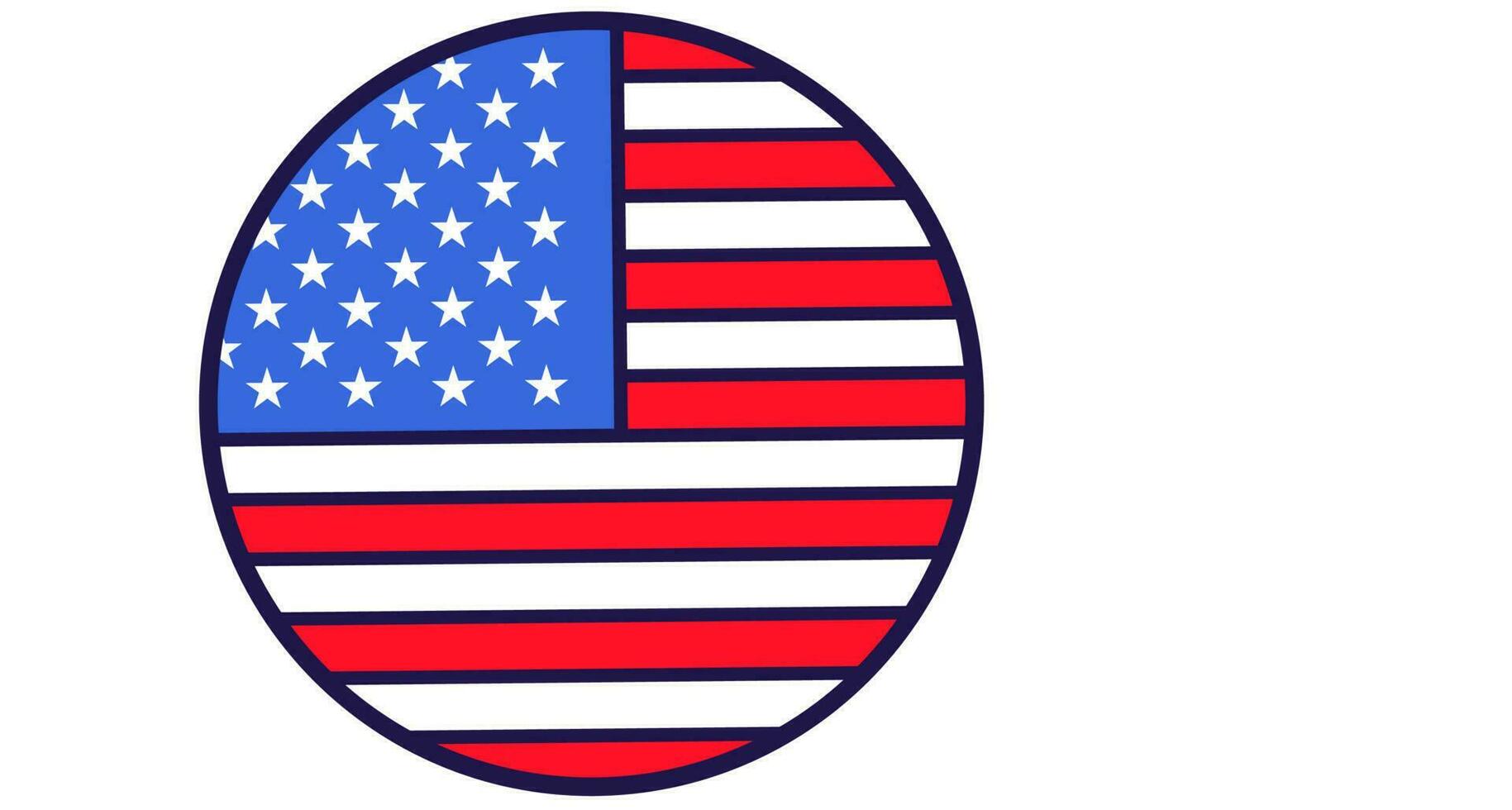 amerikan flagga festlig cirkel bricka vektor