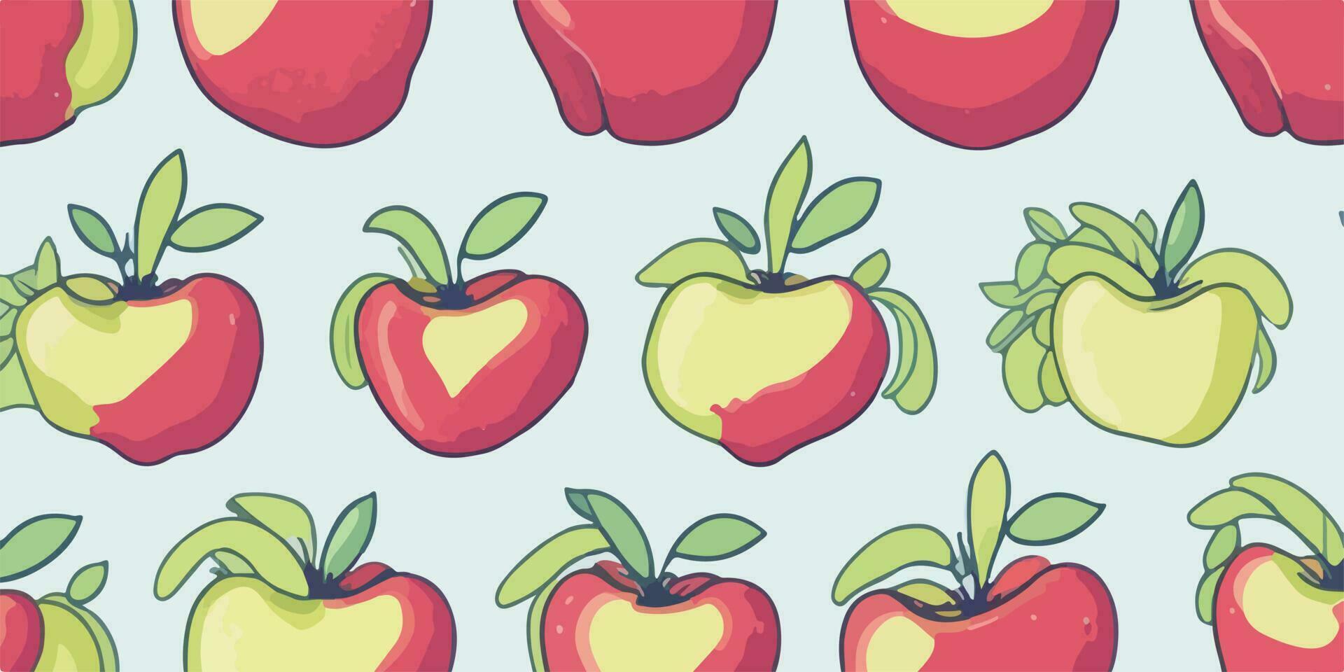 Pop Kunst Paradies, Fett gedruckt Apfel Muster auf bunt Hintergründe vektor
