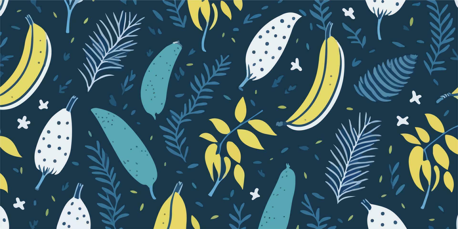 Sommer- Dekor, Vektor Illustration von Banane Muster zum Ferien Themen