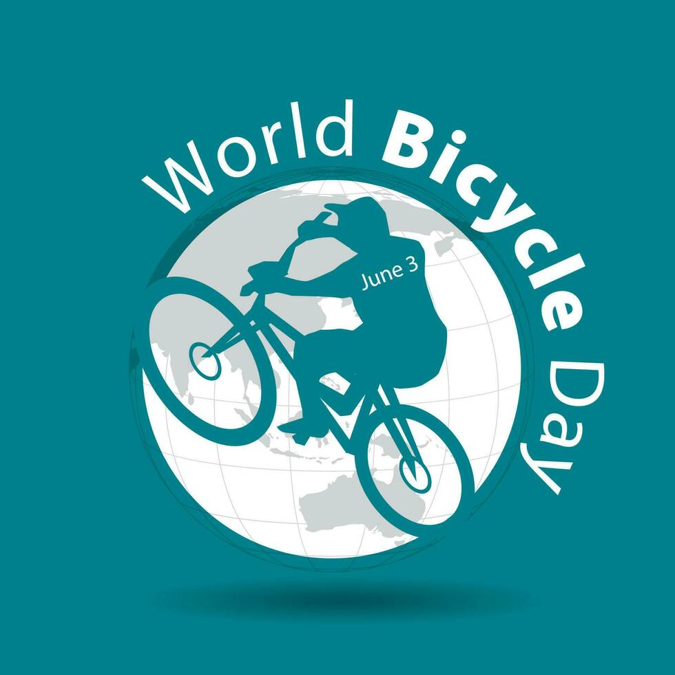 Welt Fahrrad Tag abstrakt Aufkleber Logo. können Sein verwenden zum Poster, Banner, Hintergrund, und Hintergrund. vektor