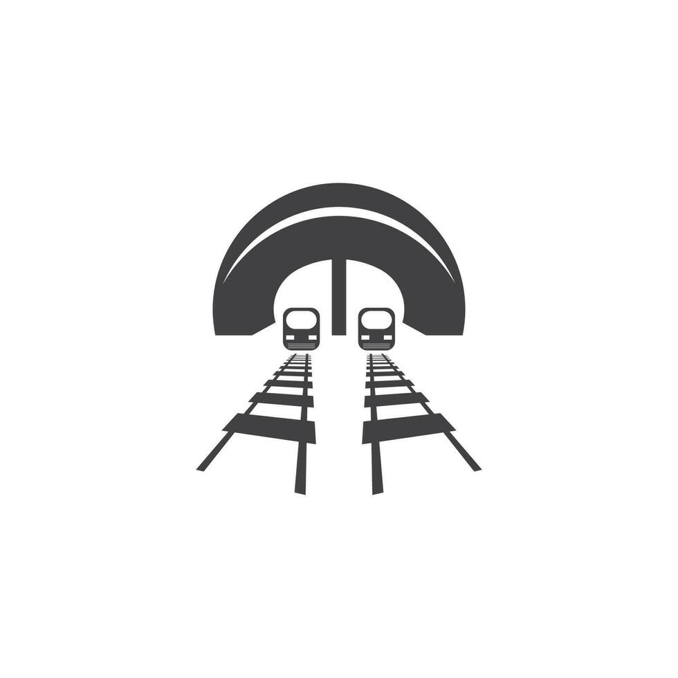 Schiene mit Tunnellogo-Symbol-Vektor-Design-Vorlage vektor