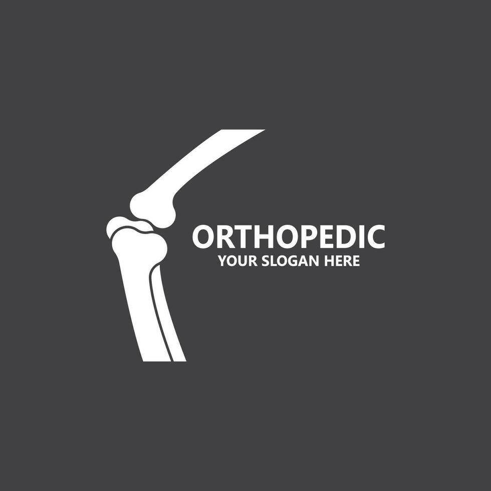 mänsklig ben ortopedisk logotyp vektor. anatomi skelett platt design mall illustration vektor