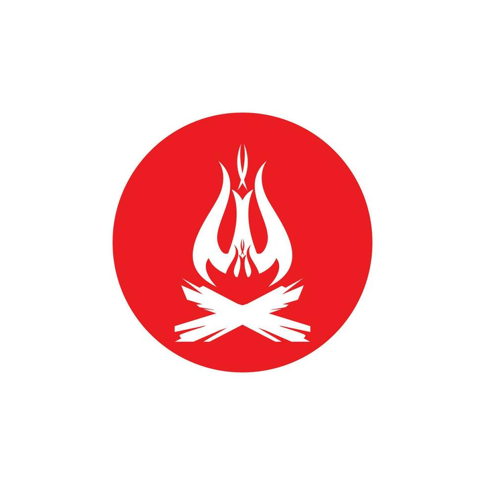 Jahrgang Hipster Lagerfeuer Logo Vektor Illustration