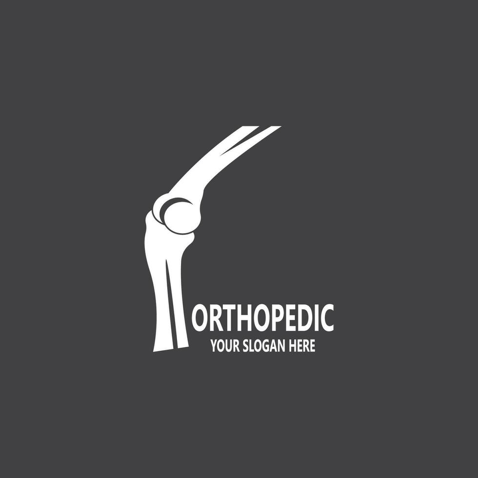 mänsklig ben ortopedisk logotyp vektor. anatomi skelett platt design mall illustration vektor