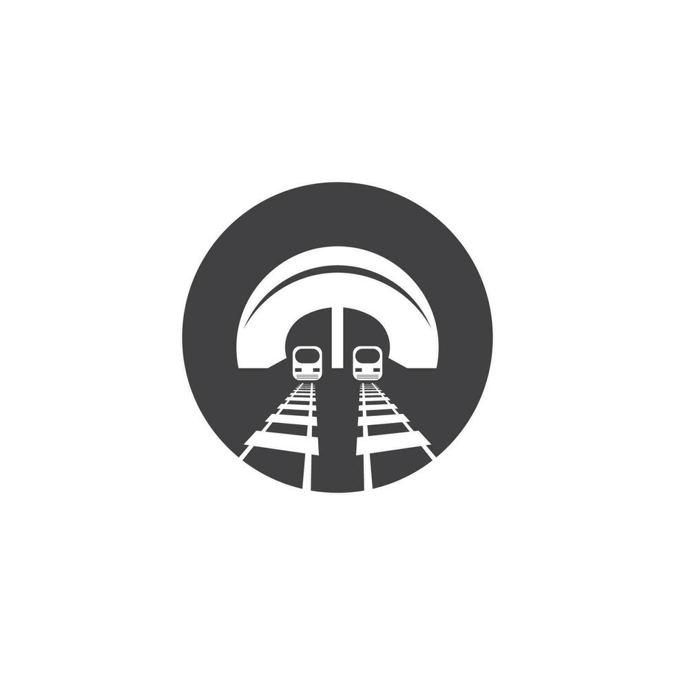 järnväg med tunnel logotyp ikon vektor designmall