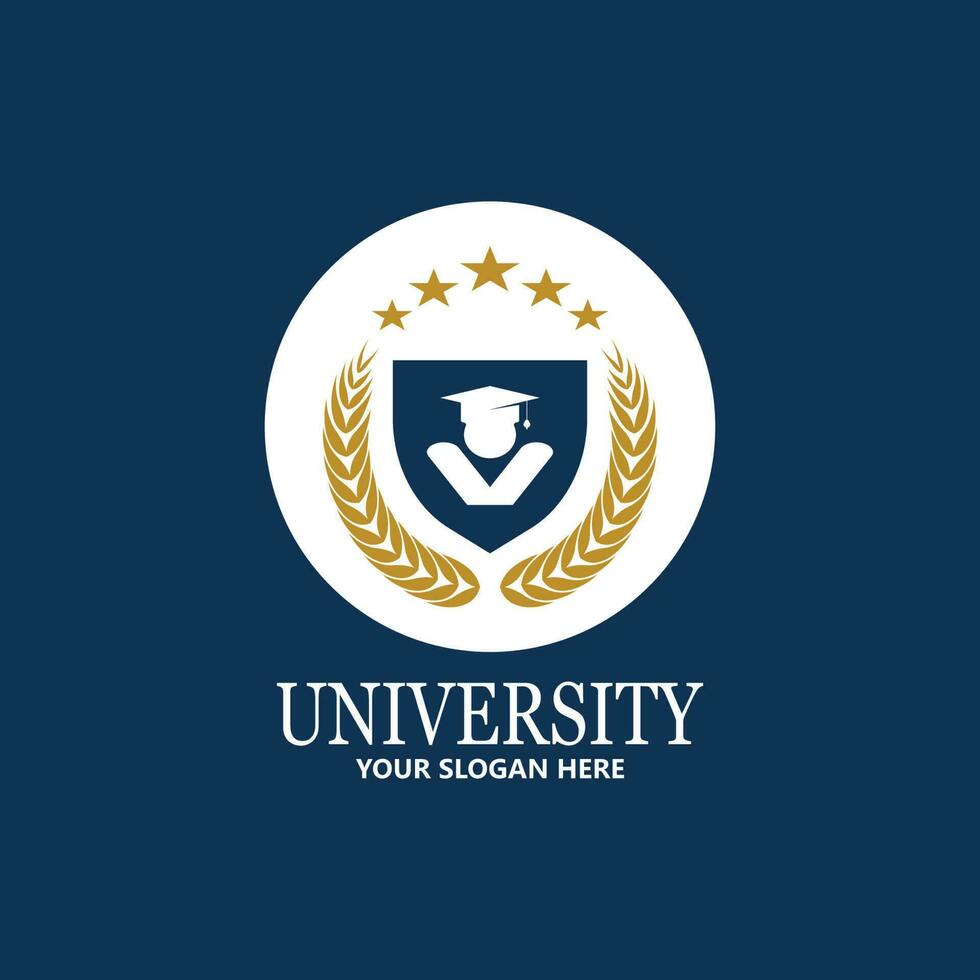 Entwurfsvorlage für das Logo der Universitätsakademie und des Kurses vektor