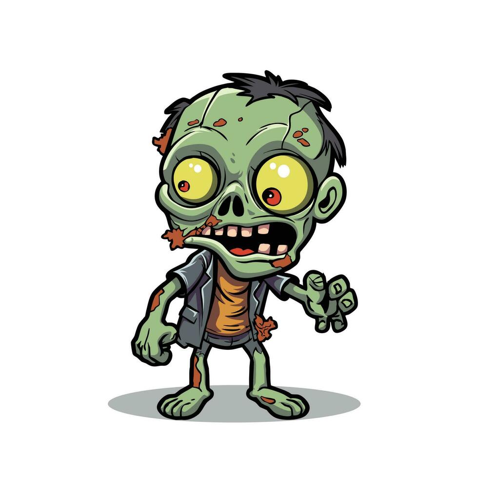 Untote Spaß Karikatur lebhaft Zombie Charakter Illustration, gespenstisch, Halloween vektor