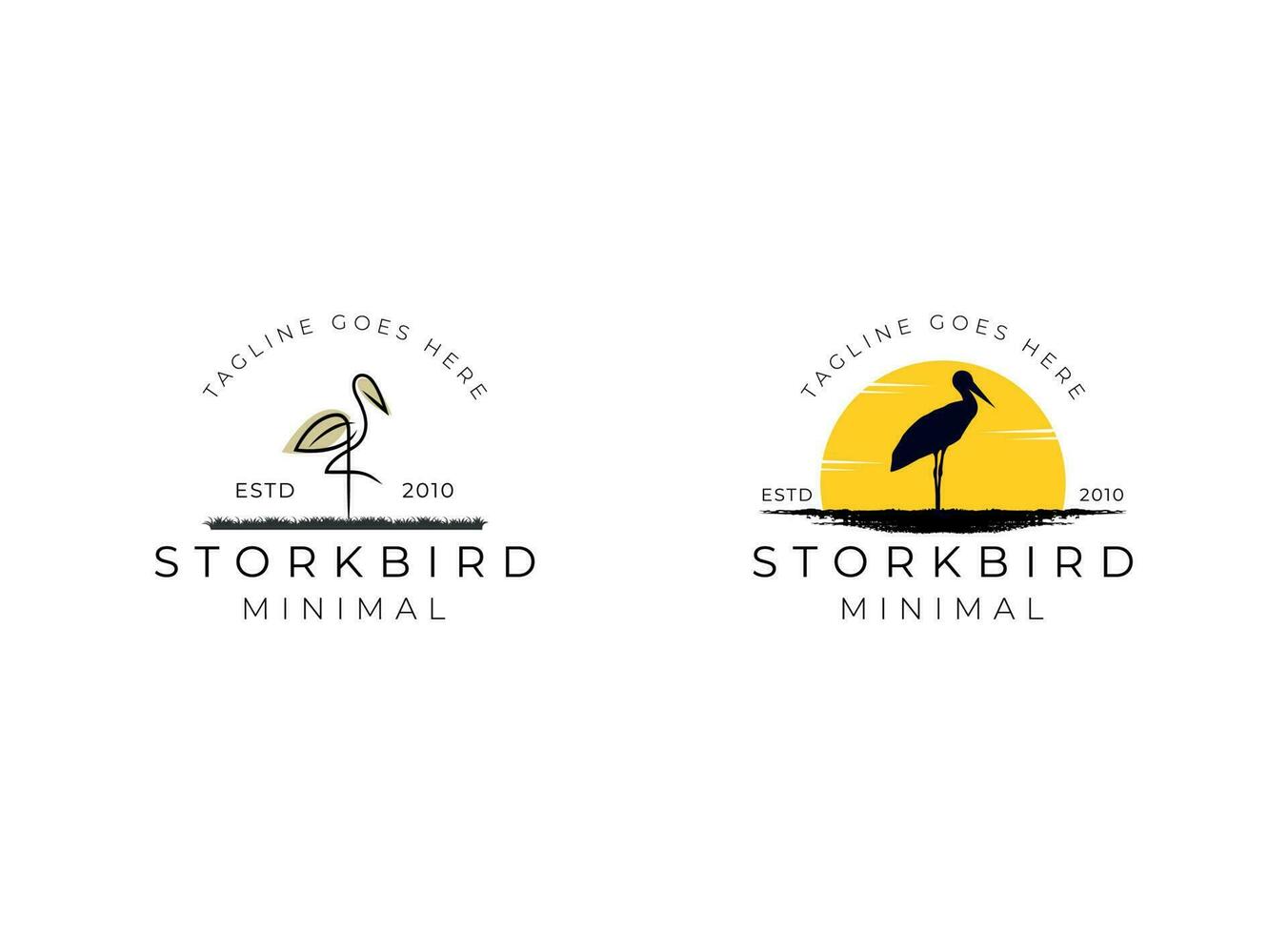 stork fågel logotyp ikon symbol design vektor