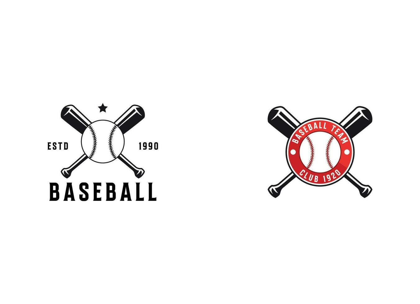 baseboll logotyp design. baseboll mjuk boll team klubb akademi mästerskap logotyp mall vektor