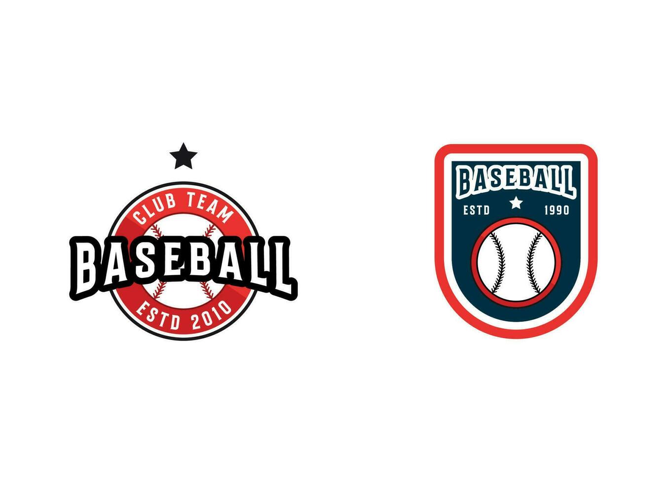 Baseball Logo Design. Baseball weicher Ball Mannschaft Verein Akademie Meisterschaft Logo Vorlage Vektor