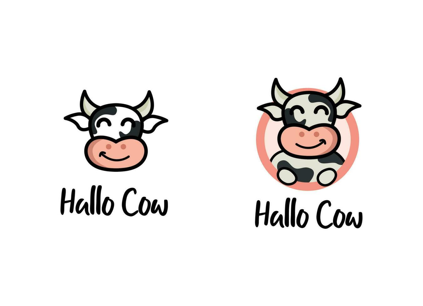 glücklich Kuh Logo Vektor Illustration.
