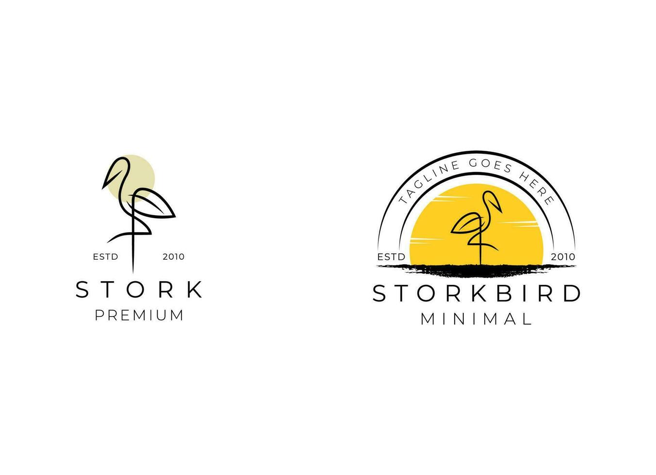 Storch Vogel Logo Symbol Symbol Design vektor