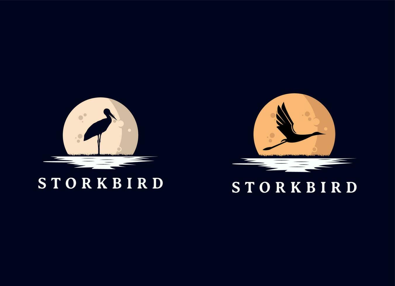 Storch Vogel Logo Symbol Symbol Design vektor