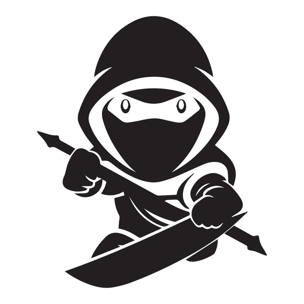 ninja vektor logotyp, ninja logotyp, ninja maskot illustration