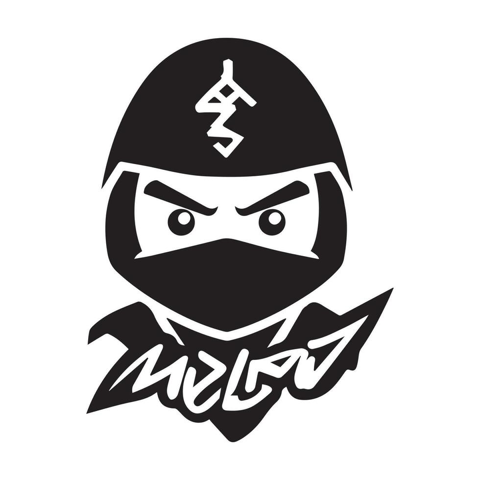 ninja vektor logotyp, ninja logotyp, ninja maskot illustration