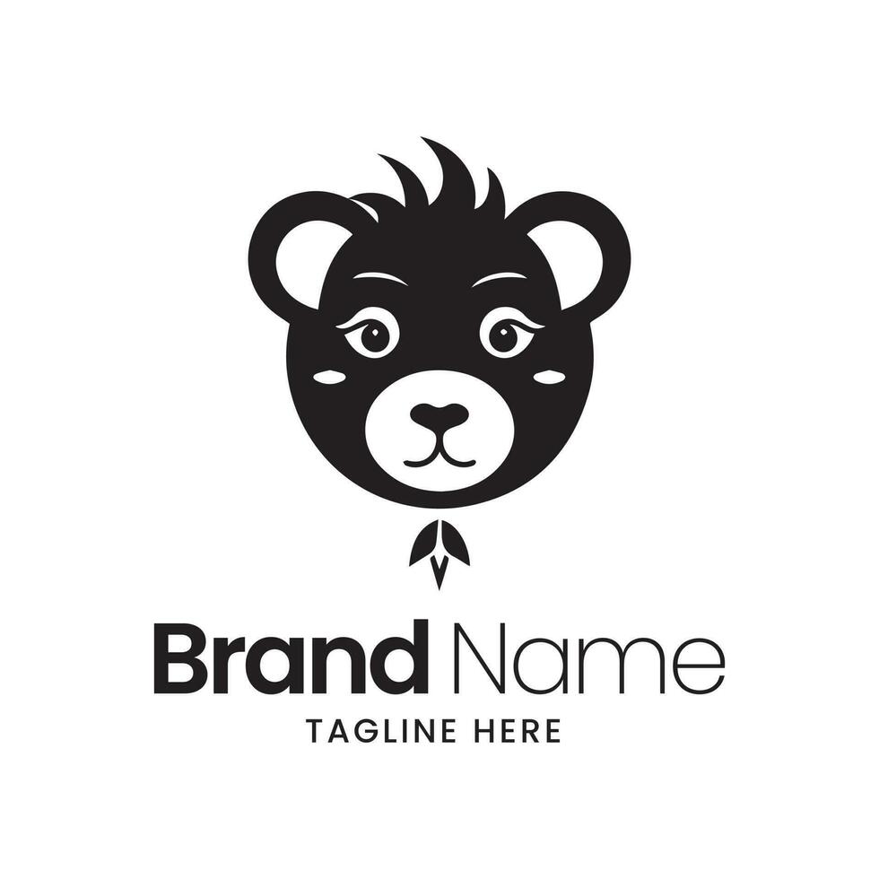 panda logotyp design mall. söt panda vektor ikon.