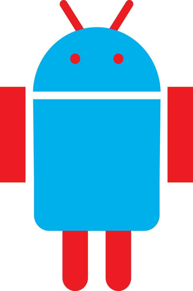 röd och blå isolerat android logotyp. vektor