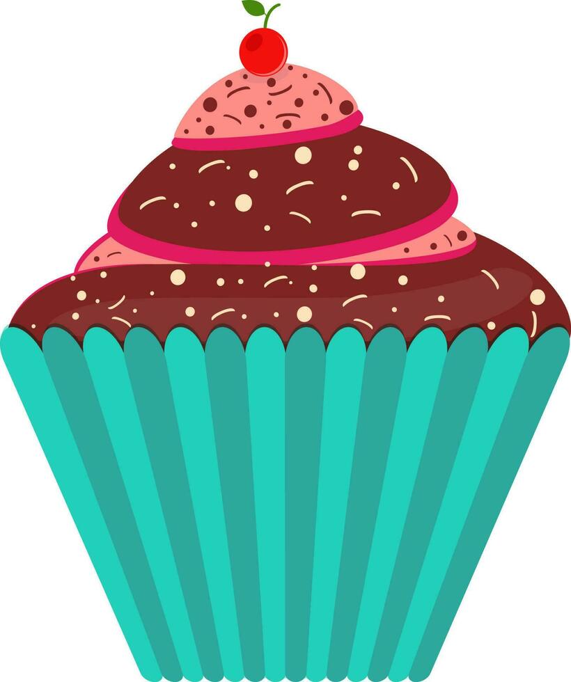 illustration av ljuv utsökt cupcake. vektor