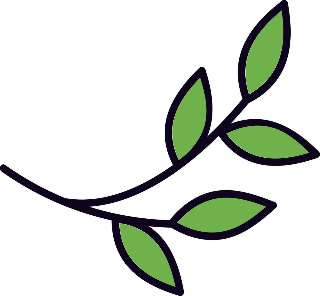 platt illustration av grön löv gren. vektor