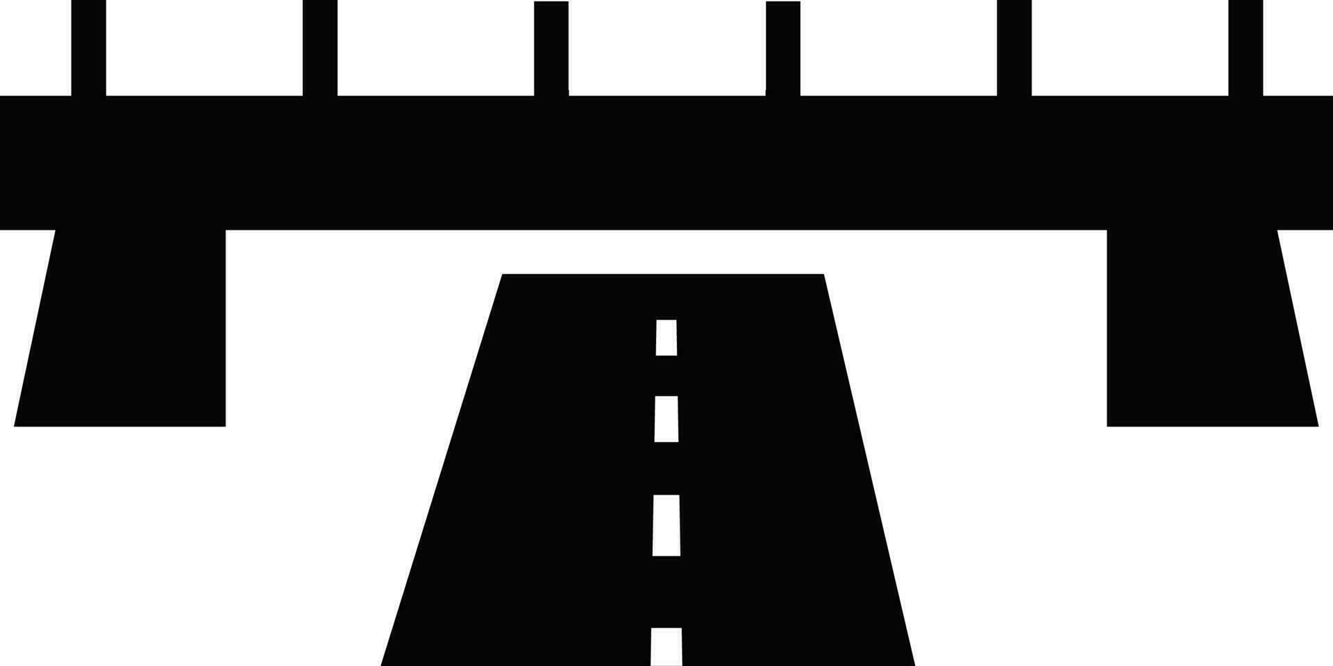 Illustration von Straße unter das Brücke. vektor