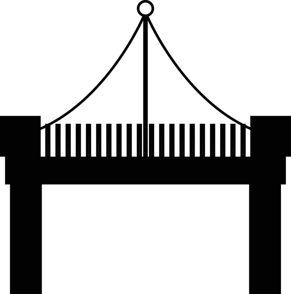 piktogram av modern bro i svart Färg. vektor