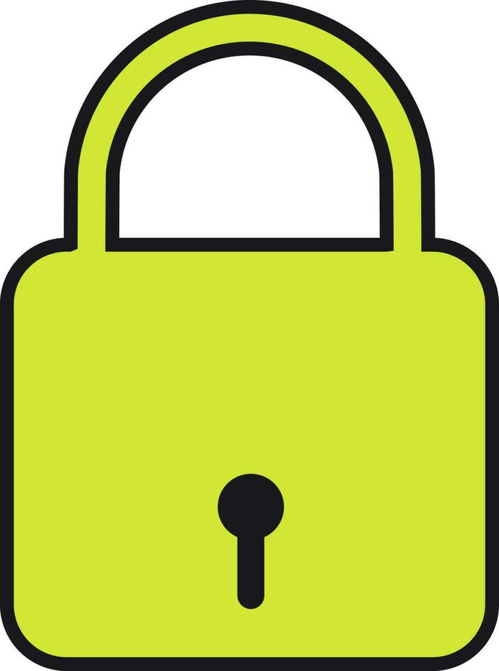 platt ikon av en låsa. vektor