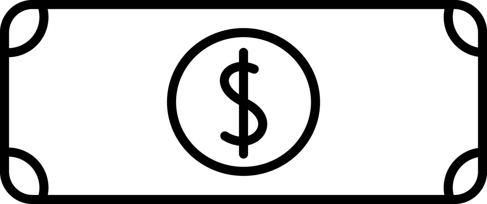 Vektor Zeichen oder Symbol von Dollar Notiz.