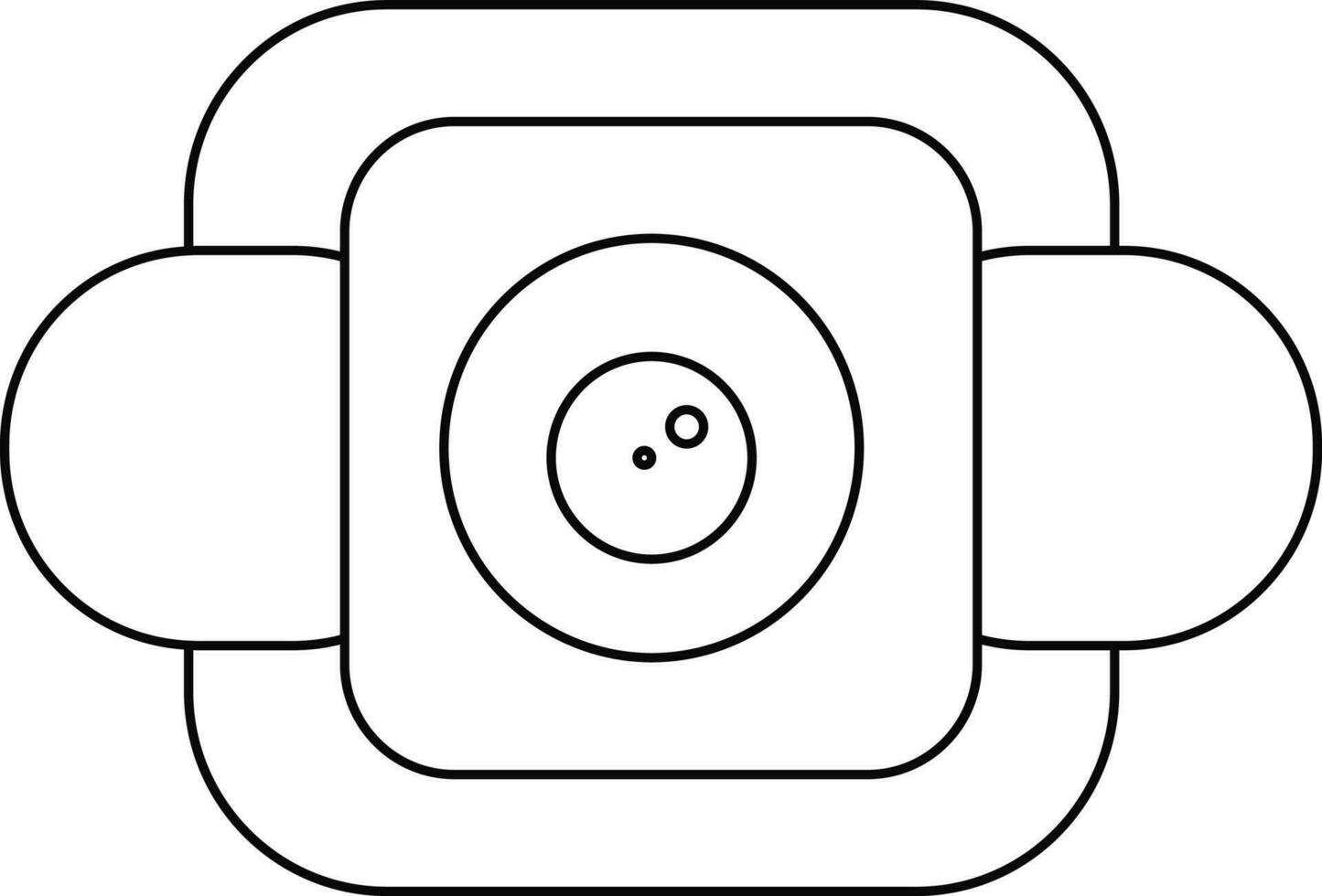 schwarz Linie Kunst Illustration von ein Digital Kamera Symbol. vektor