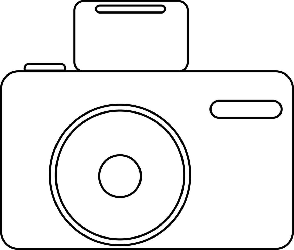 eleganta svart linje konst kamera ikon. vektor