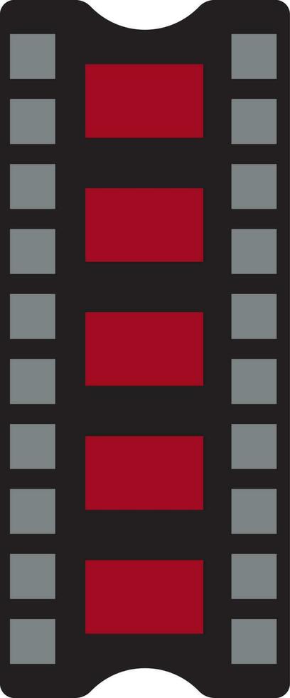 rot und schwarz Film Streifen im eben Stil. vektor
