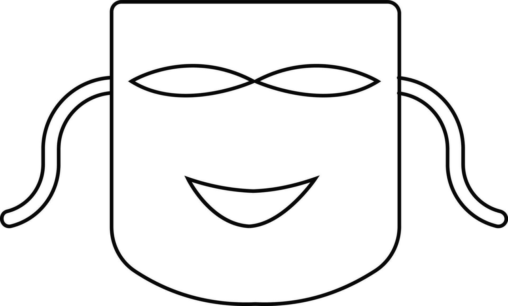 isolerat ansikte mask i svart linje konst. vektor